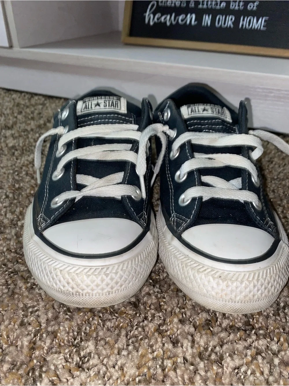 Classic Black Canvas Sneakers with White Trim
